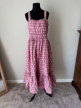 Daydress Florence Floral Smocked Maxi Dress in Dusty Pink flowy loose feminine